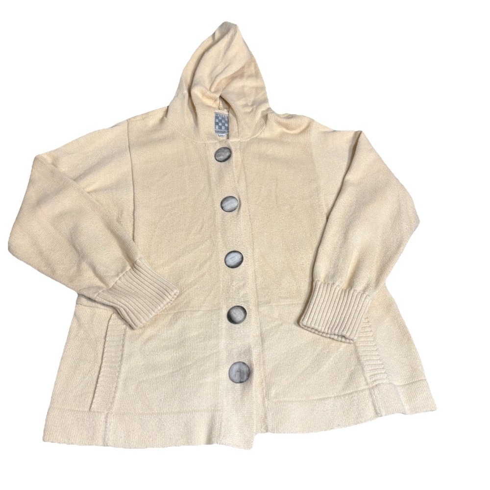 Barbara Wells Studio Button Front Cardigan Yellow XL Oversized Lagenlook Women - Picture 5 of 9